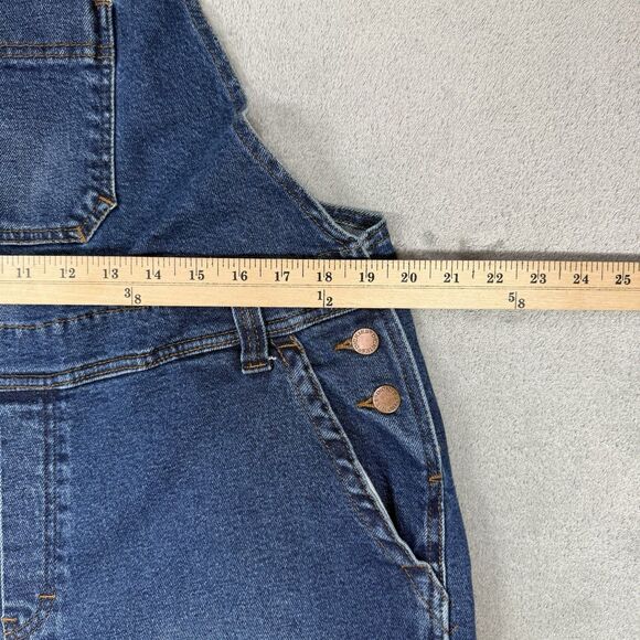 VTG Dickies Women’s XL Bib Overall Denim Relaxed Carpenter Medium Wash Workwear - Picture 7 of 14